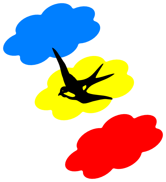 Original Png Clip Art File Swallow Colored Clouds Svg (546x598), Png Download