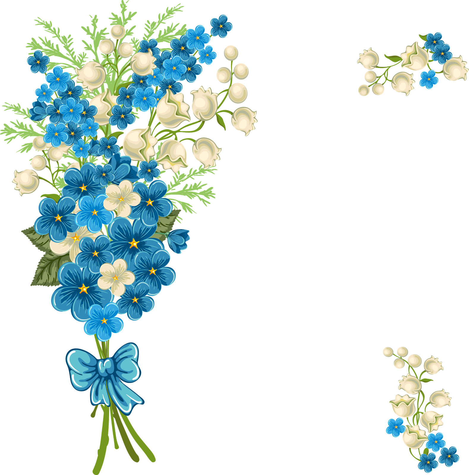 Ramo Azul - Blue Flower Borders And Frames Png (1579x1600), Png Download