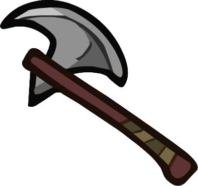 Single Battle Axe - Axe Helmet Heroes (403x378), Png Download