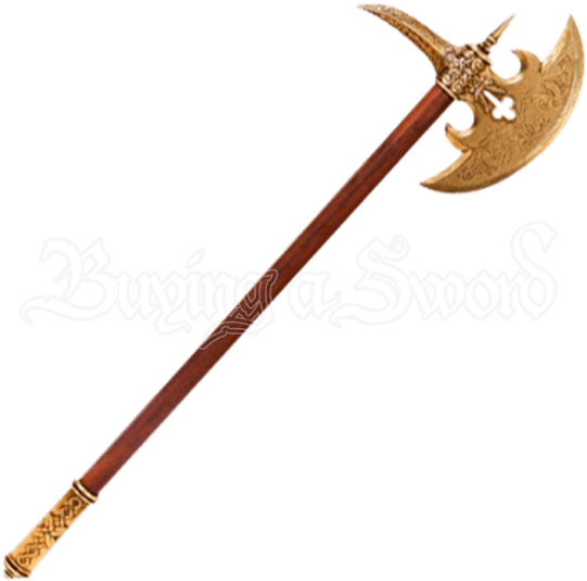16th Century German Brass Battle Axe - Deutsche Mittelalter Axt Verziert Mit Messingfarbenden (550x550), Png Download
