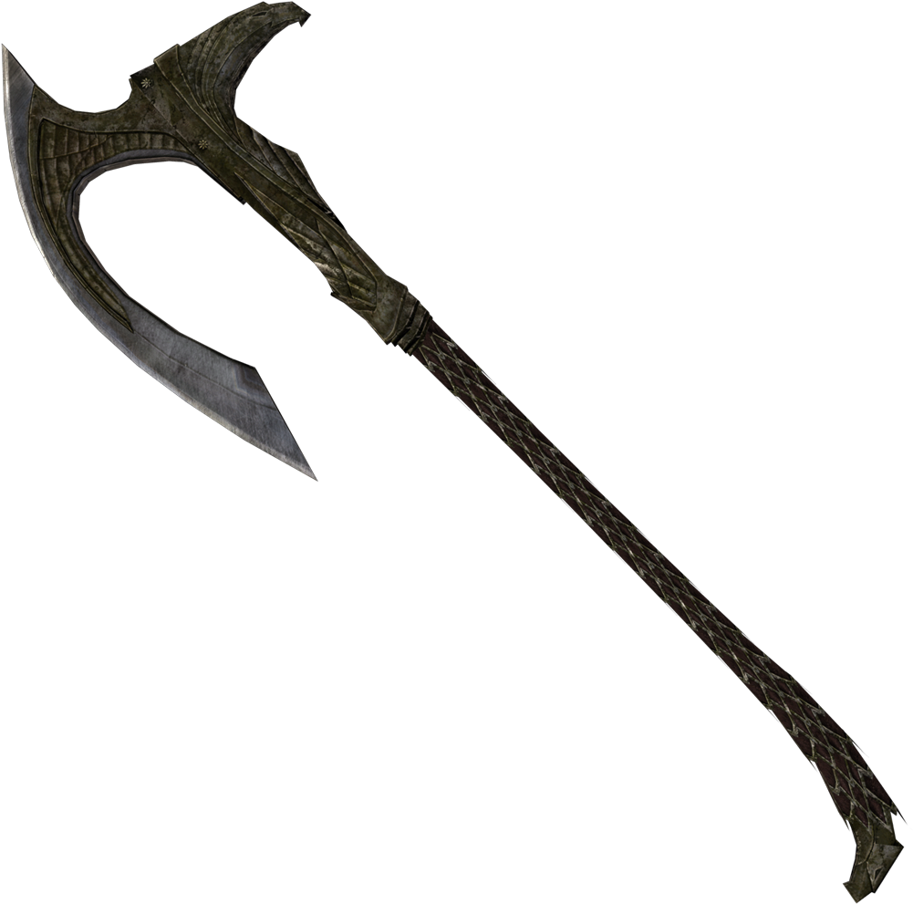 Elven Battleaxe Elder Scrolls - Skyrim Battle Axes (1000x1000), Png Download