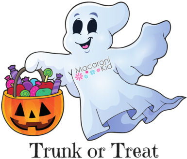 Trunk Or Treat - Ghost Halloween Illustration Free (490x350), Png Download
