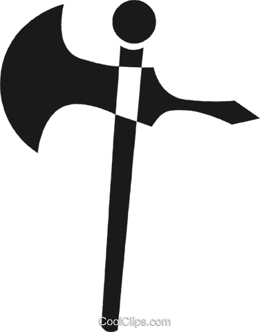 Battle Axe Royalty Free Vector Clip Art Illustration - Cleaving Axe (376x480), Png Download