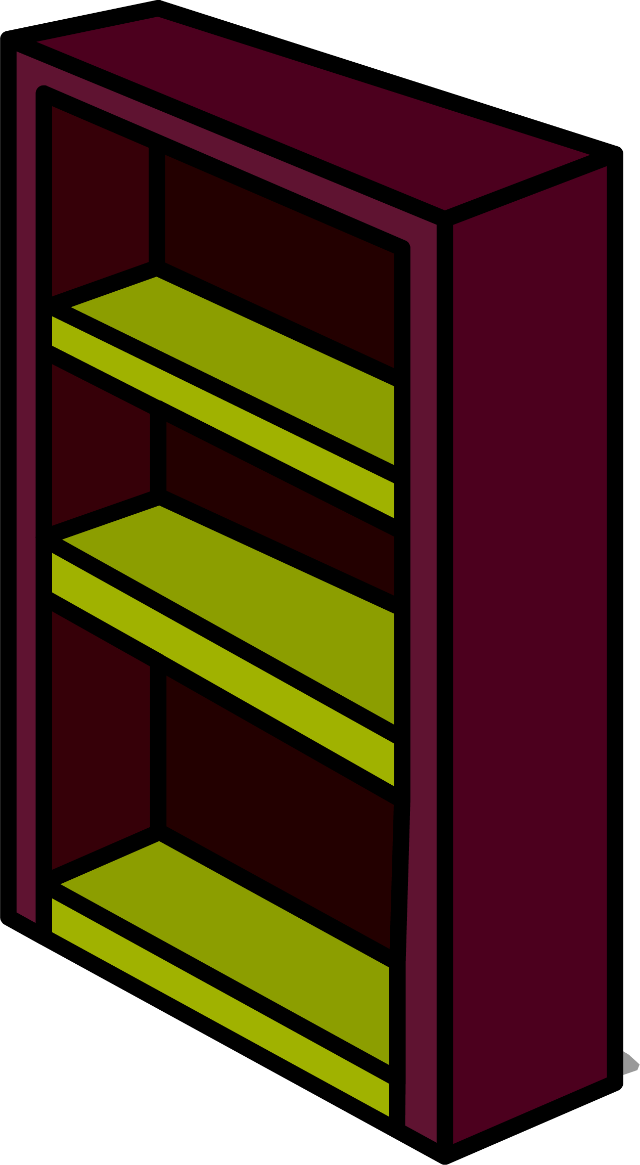 Burgundy Bookshelf Sprite 005 - Bookshelf Sprite Png (1266x2304), Png Download