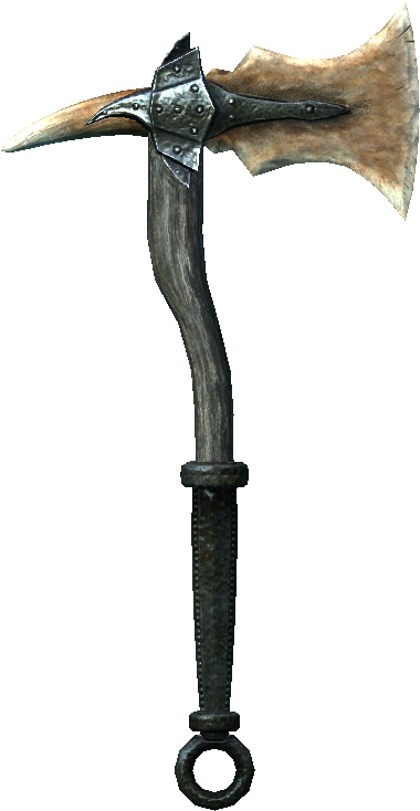 Medieval Clipart Battle Axe - Skyrim Dragon Bone Axe (750x750), Png Download