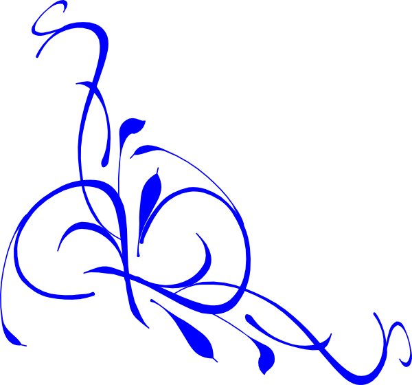 How To Set Use Blue Floral Swirl Svg Vector (600x560), Png Download