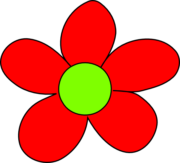 Red Flower Clip Art (600x545), Png Download