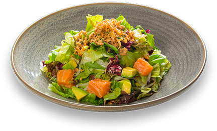 High Angle Picture Of Our Salmon And Avocado Salad - Caesar Salad (560x560), Png Download