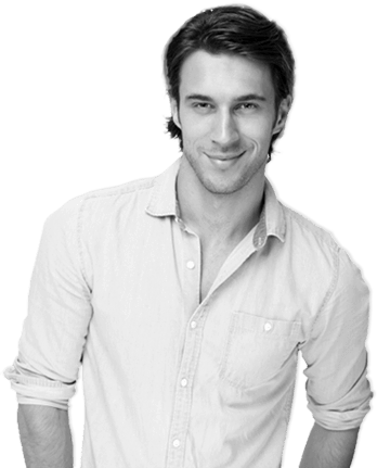 Beautiful Sound - Black White Men Png (348x431), Png Download
