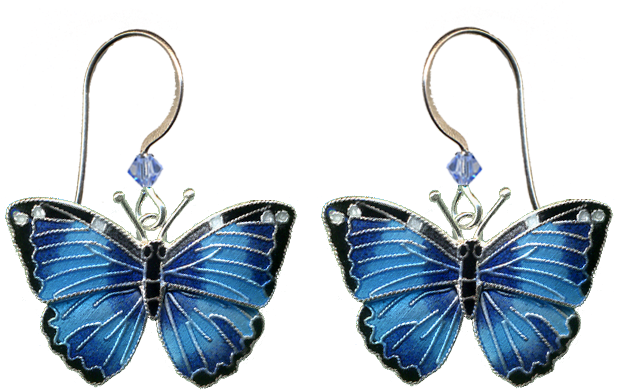 Blue Morpho Earrings (900x900), Png Download