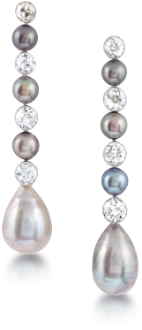 Sym5200114 Ase Natural Pearls Diamond Earrings (388x388), Png Download