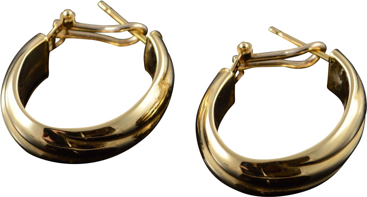Svg Royalty Free K Hollow Twist - 18k Hollow Hoop Twist Hoop French Clip Earrings Yellow (1176x1176), Png Download