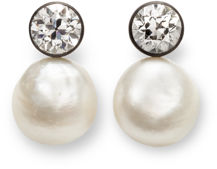 Handcrafted Hemmerle Earrings With Natural Pearls And - Earring (800x800), Png Download