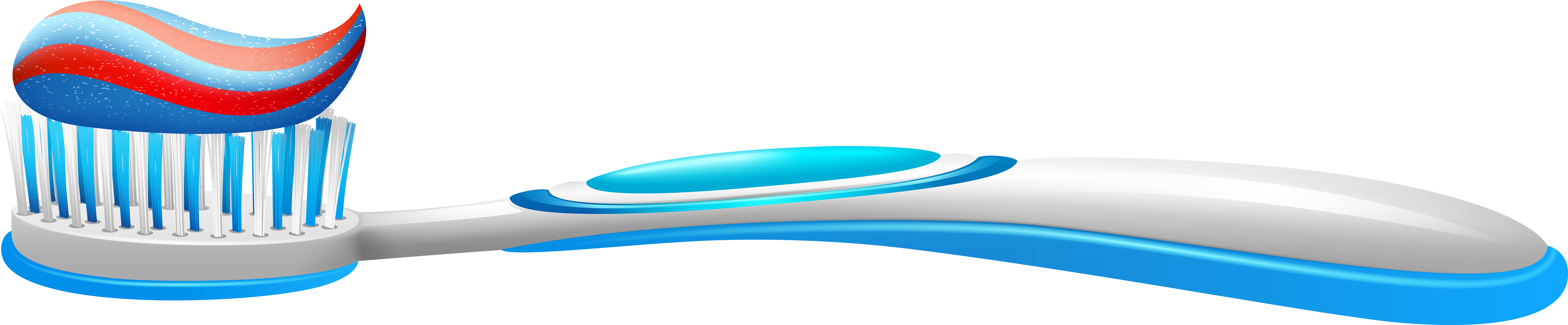 Toothbrush With Toothpaste Png Clip Art - Toothbrush With Toothpaste Png (8000x1745), Png Download