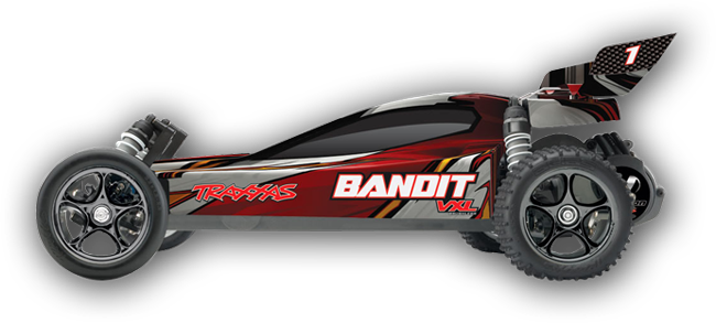 Traxxas 24076-3 Bandit Vxl: 1/10 Scale 2wd Brushless (650x293), Png Download