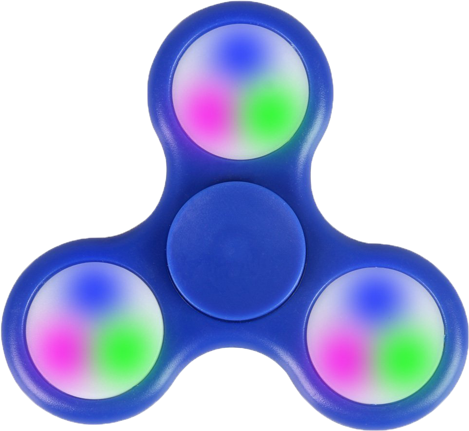 Led Fidget Spinner Png Clipart - Led Fidget Spinner Blue (1000x1000), Png Download