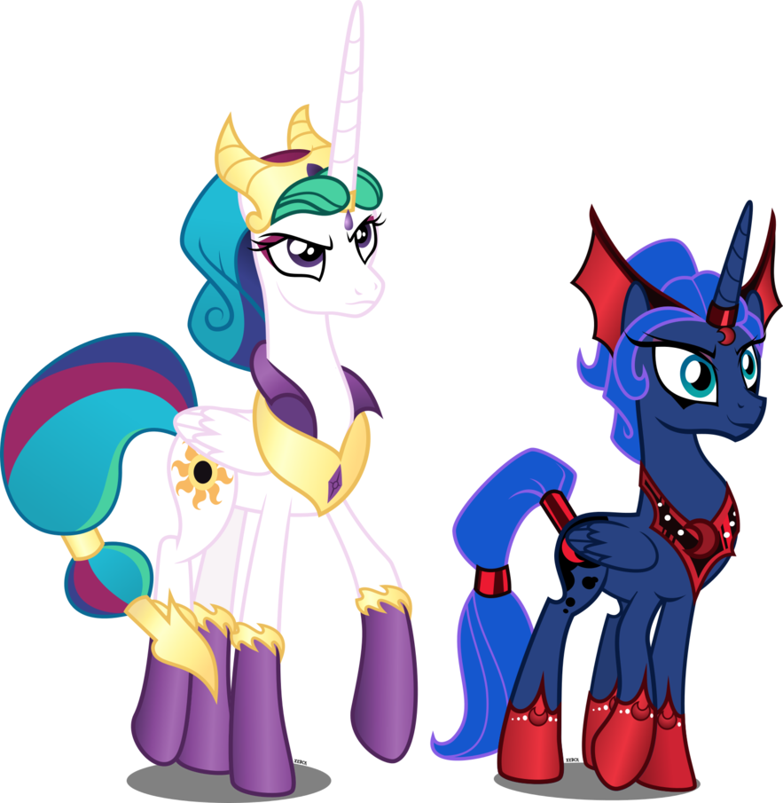 Drawn Baby Evil - Evil Celestia And Luna (883x905), Png Download