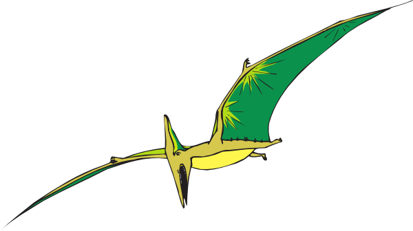 Yellow And Green Pterodactyl Clip Art At Clker Com - Clip Art (600x336), Png Download