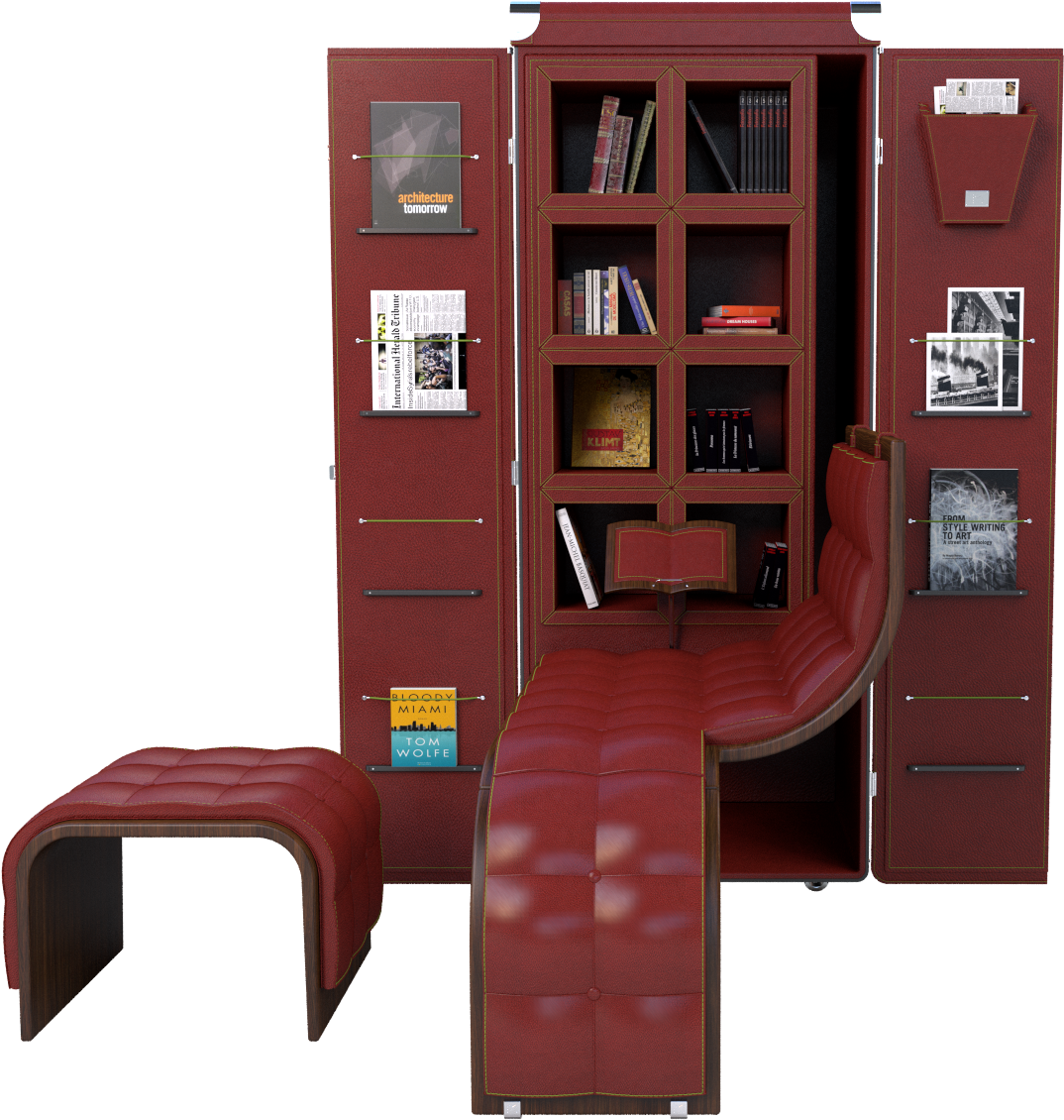 Bookshelf Trunk By Maltier Le Malletier - Maltier Le Malletier (1680x1260), Png Download
