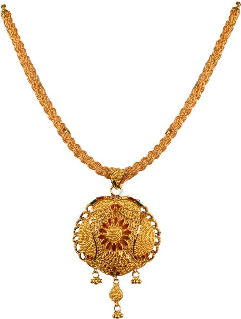 Calcutta Design Gold Necklace (540x700), Png Download