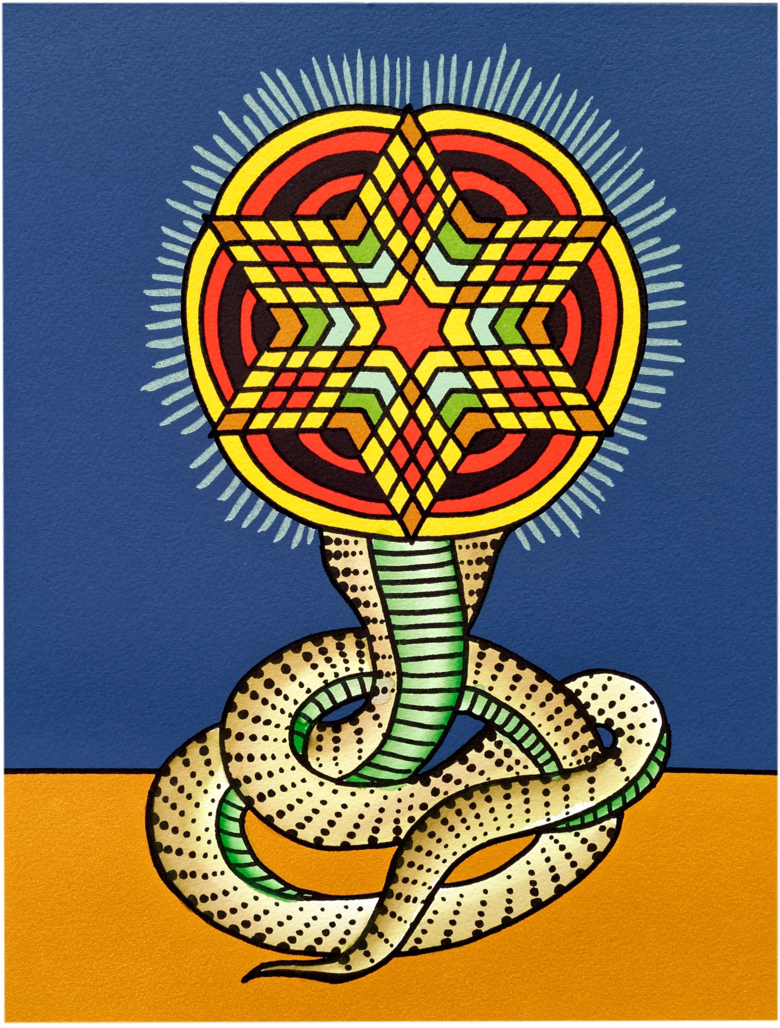 Hand-embellished Purusha And Prakriti Letterpress Print - Purusha (2048x2048), Png Download