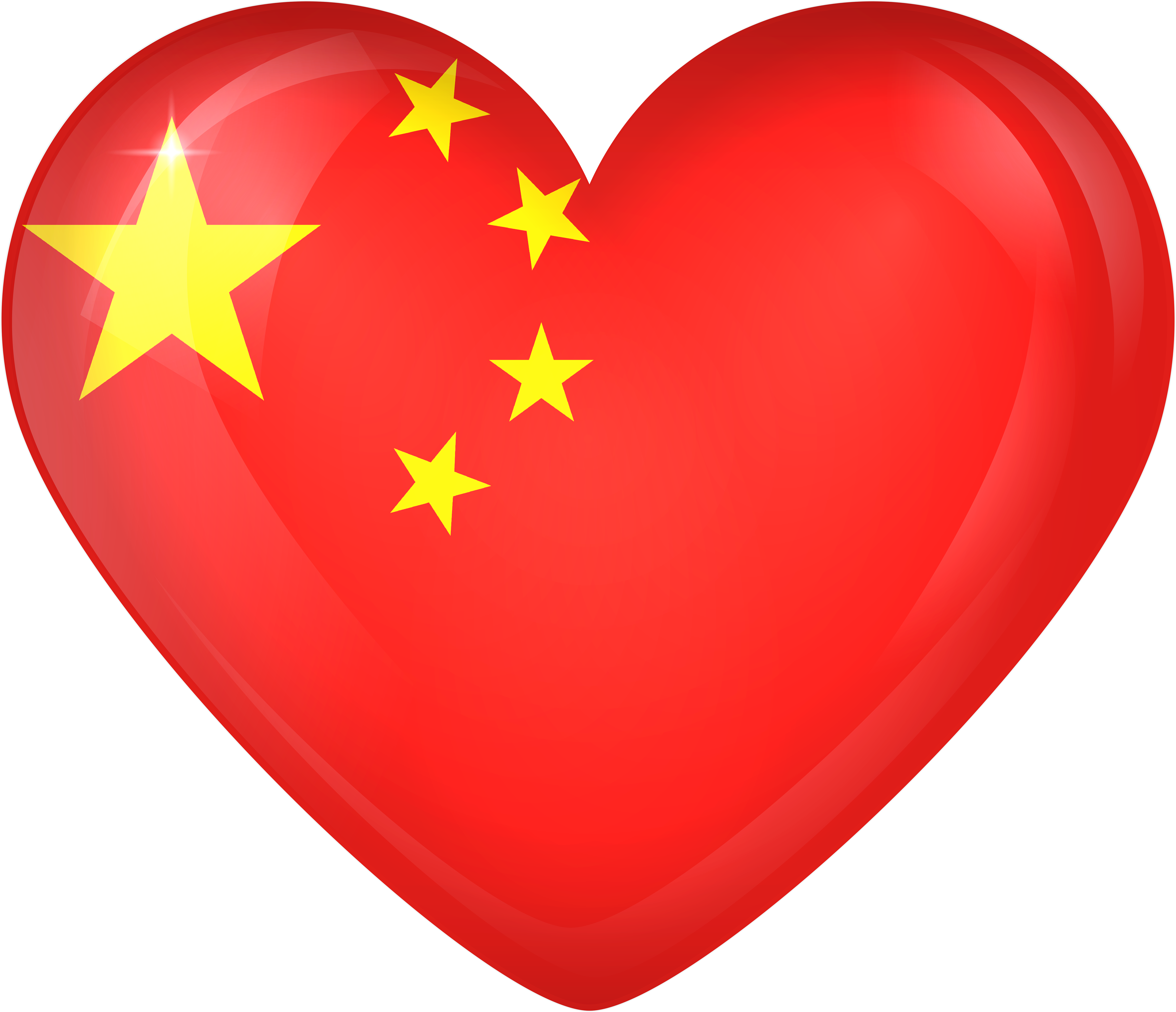Chinese Flag Heart Png (6000x5145), Png Download