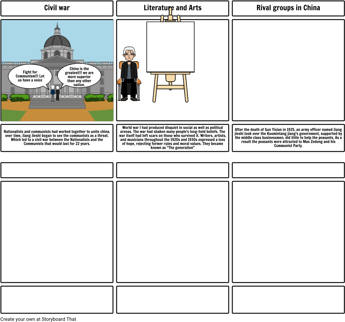 China - Storyboard Template (1164x1086), Png Download