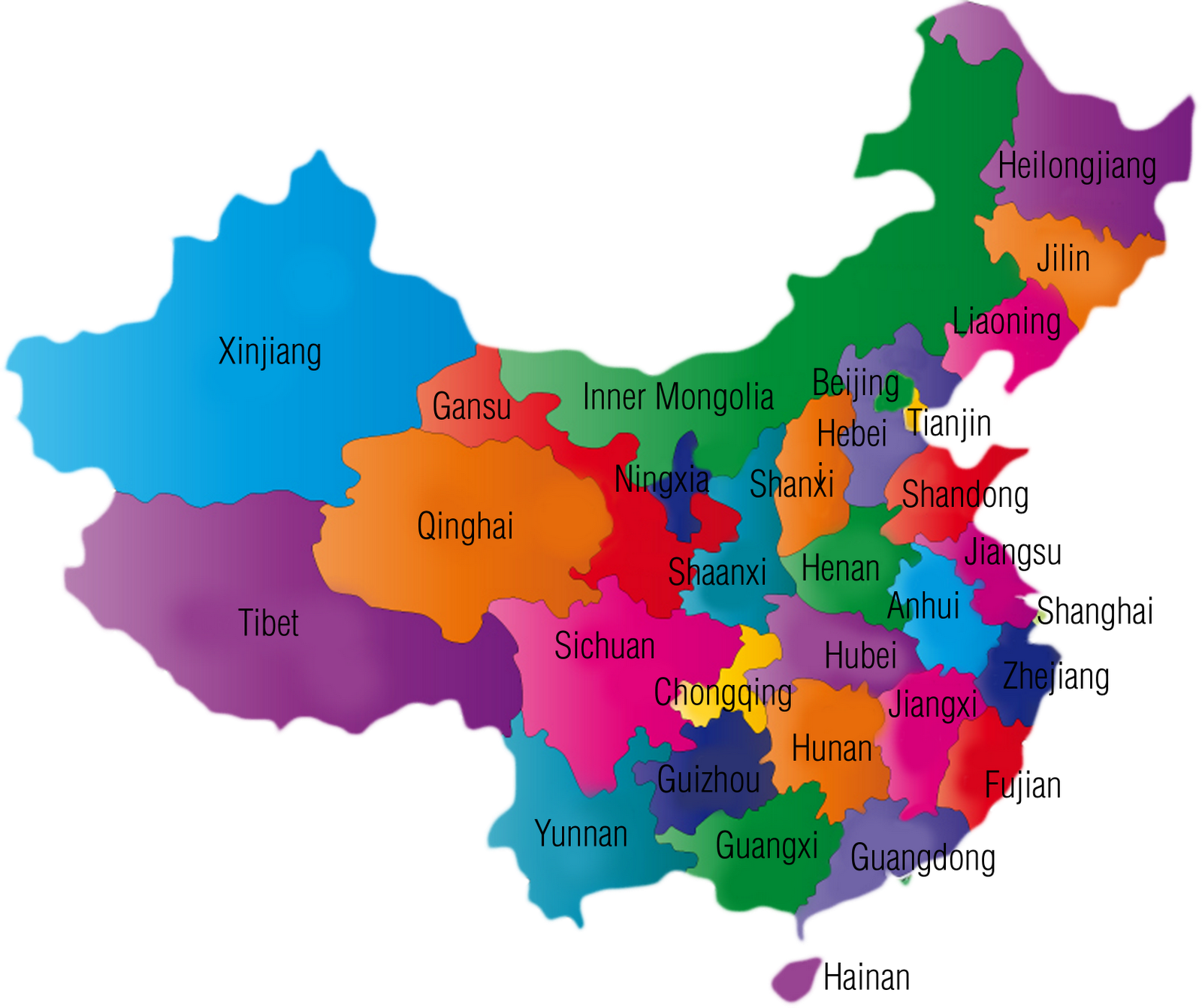 China Map Png - Map Of China (1600x1342), Png Download