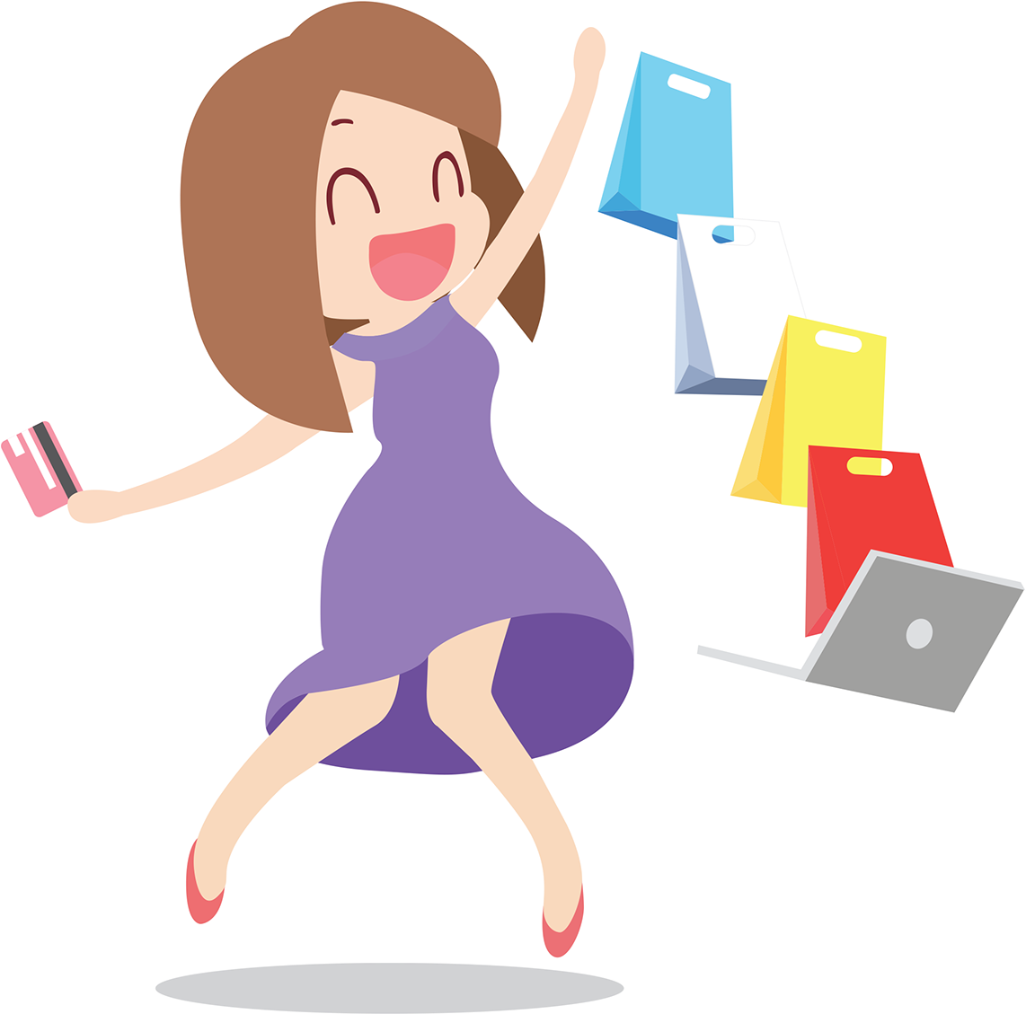 My Creative Vectors Work On Student Show - Cartoon (600x599), Png Download