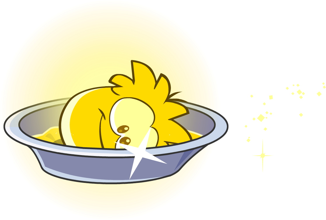 Gold Puffle Bath - Gold (1118x753), Png Download