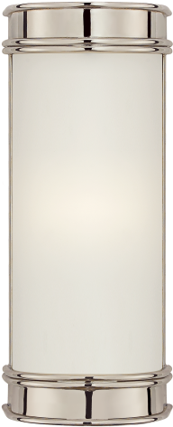 Oxford 8" Bath Sconce In Polished Nickel With Frosted - Column (480x480), Png Download