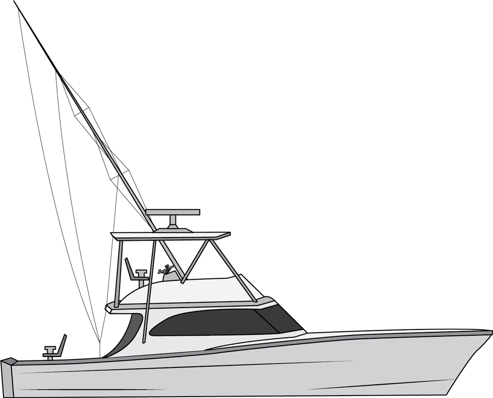 Png Royalty Free Types Of Fishing Boats - Salt Water Fishing Boat Drawing (1000x806), Png Download