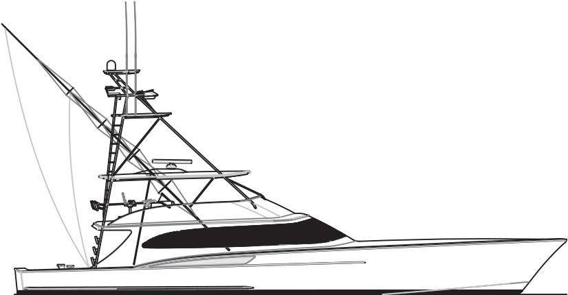 Clip Library Library Custom Sportfish Yachts And Service - Sportfish Boat Line Drawings (900x478), Png Download