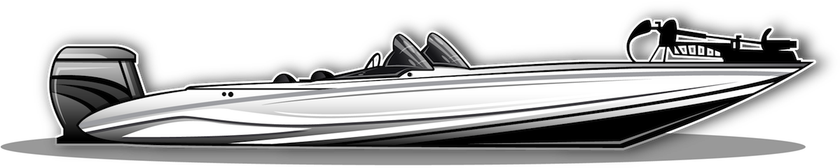 Bass Fishing Boat - Lake Fishing Boat Png (1208x250), Png Download