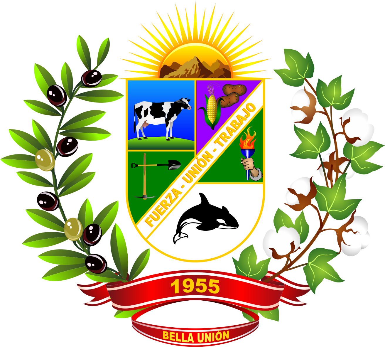 Escudo De Bella Unión - Simbolos De La Provincia De La Union Arequipa (1312x1182), Png Download