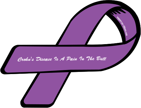 Crohn's Disease Is A Pain In The Butt - National Cancer Survivors Day Ribbon (455x350), Png Download