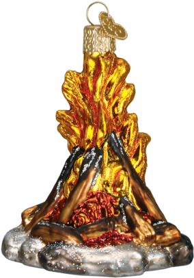 Old World Christmas - Campfire Glass Personalized Christmas Ornament (480x480), Png Download