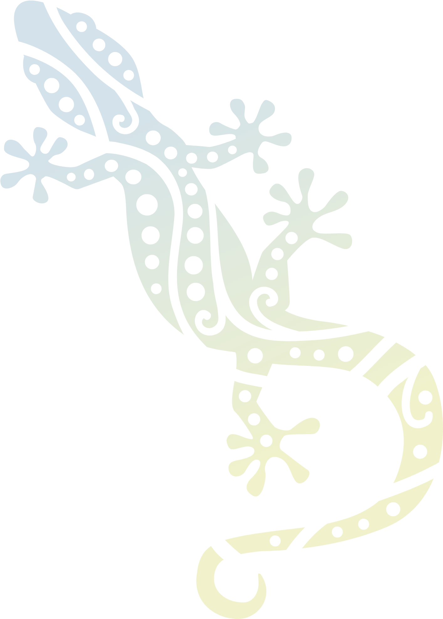Gecko - Gecko Ornamental Wall Decal Style And Apply (1790x2064), Png Download