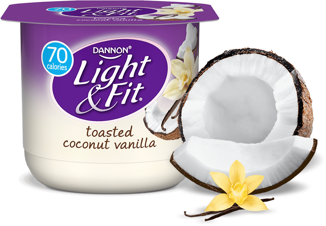 Nonfat Yogurt Toasted Coconut - Dannon Light & Fit Nonfat Yogurt Toasted Coconut (1140x810), Png Download