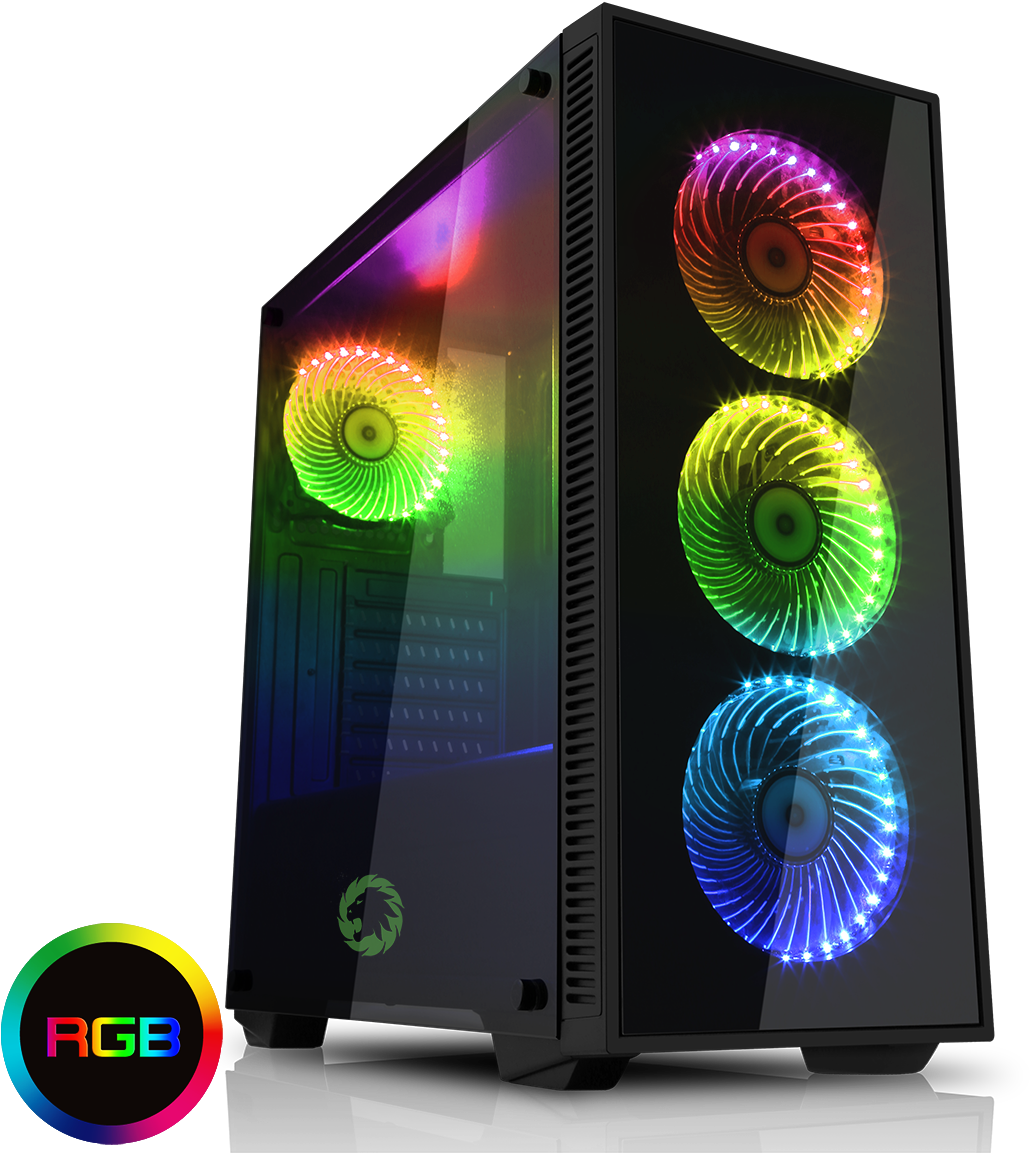 Gmxcsdracoblkrgb-new - Tempered Glass Pc Case Rgb (1200x1200), Png Download