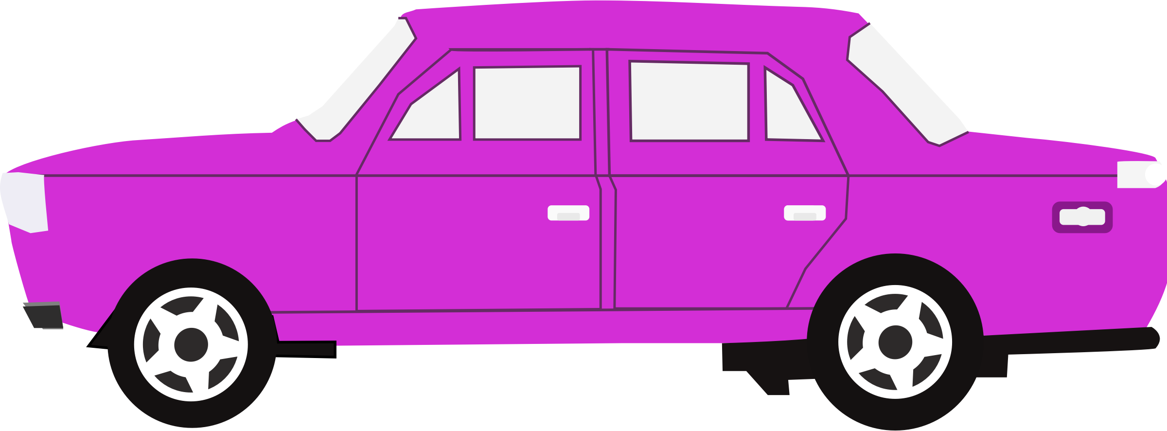 Car 16 Clip Art Free Download - Clip Art (2400x886), Png Download