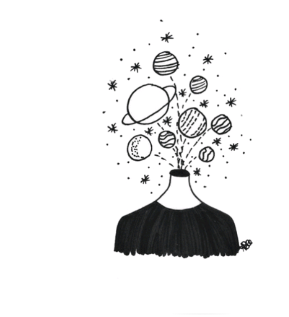 Planets Clipart Aesthetic - Aesthetic Planets Drawing (581x637), Png Download