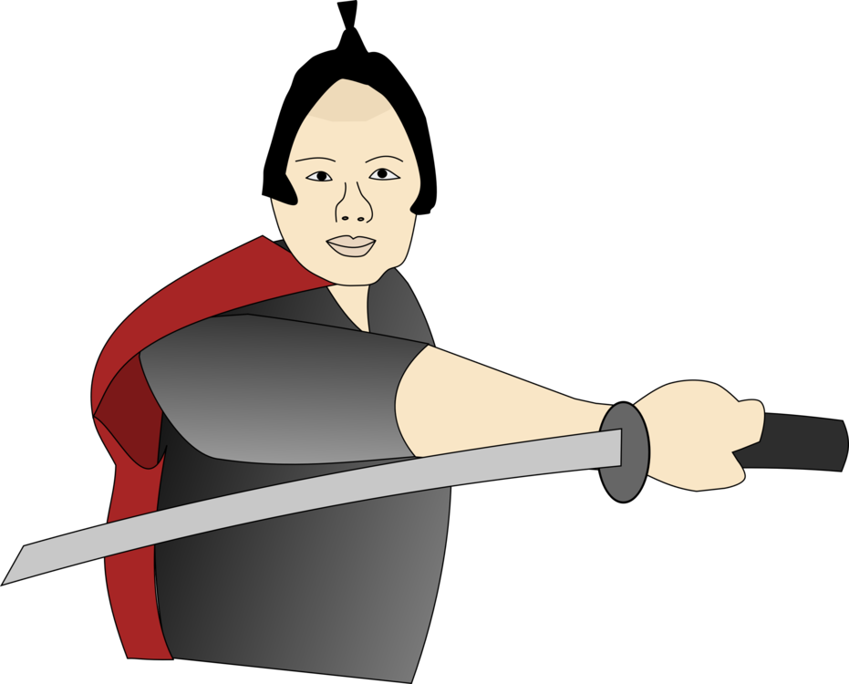Samurai Demon Eyes Kyo Japan Katana Drawing - Samurai Clipart (931x750), Png Download