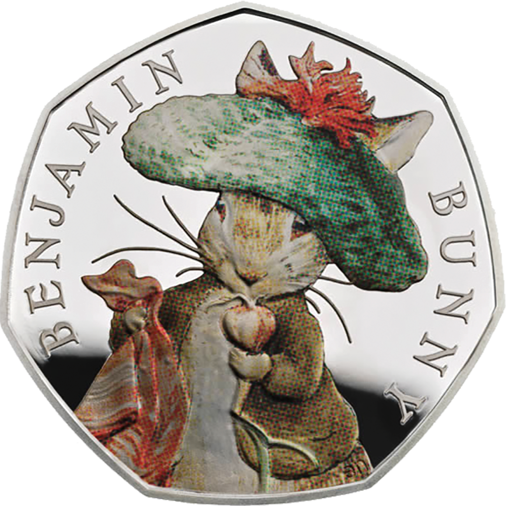 The Reverse Depicts Benjamin Himself, Facing The Viewer, - 50p Beatrix Potter Coins (1000x1000), Png Download