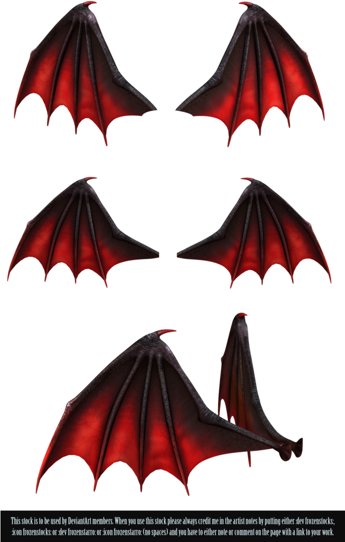 Demon Png Image Background - Black And Red Demon Wings (707x1131), Png Download
