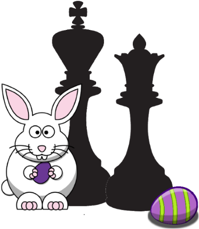 Free Chess Easter Clipart - White Easter Bunny Shower Curtain (422x480), Png Download