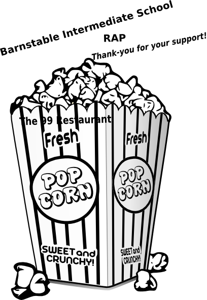 Popcorn Black And White Popcorn Clip Art At Vector - Movie Night Popcorn Clipart (408x591), Png Download