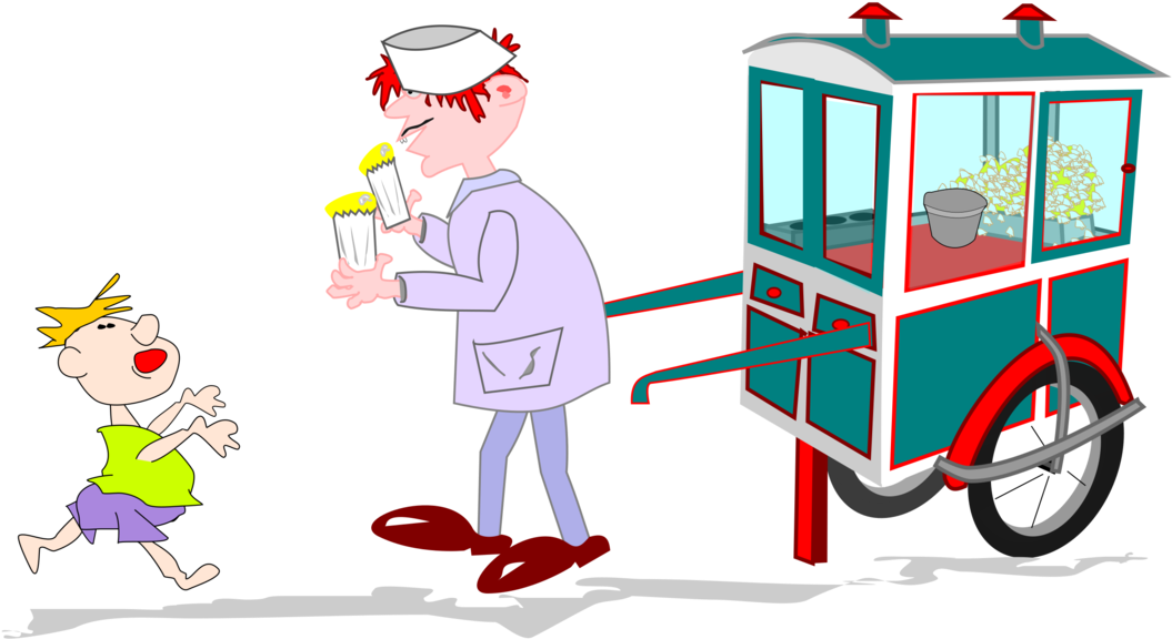 Free Popcorn Vendor Clip Art - Popcorn Vendor Clipart (795x434), Png Download
