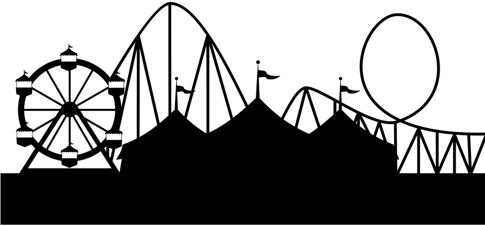 Image Library Stock Popcorn Clipart Silhouette Free - Amusement Park Silhouette Png (960x480), Png Download