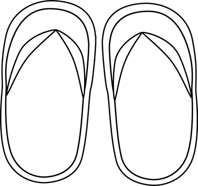 Flip Flop Clipart Flip Flops Black White Png Fr1y2k - Flip Flops Black And White Clip Art (400x375), Png Download